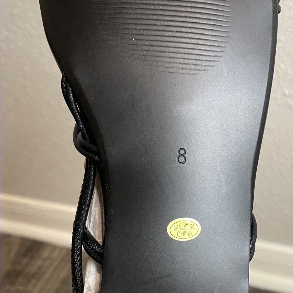 Colorful Beaded Black Sandals - Picture 6 of 6